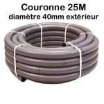 Couronne rouleau 25m 40mm tuyau piscine pvc pression gris souple semi - rigide 4cm