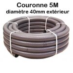 Couronne rouleau 5m tuyau pvc gris pression souple à coller Ø 40mm diamètre / bassins et piscines Couronne rouleau 5m tuyau pvc gris pression souple à coller Ø 40mm diamètre / bassins et piscines