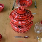 Couscoussier tatou rouge - petit modle