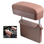 Coussin daccoudoir de voiture accoudoir de console centrale rglable en cuir pu universel - marron