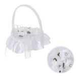 Coussin pour bague en forme de c?ur blanc dentelle 15x20cm coffret pour bague de mariage rangement bijoux ...