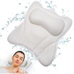 Coussin de bain - oreillers de baignoire en maille respirante 4d - design papillon - blanc