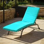 Coussin bain de soleil - matelas pour transat dehoussable - 185x60x5cm - bleu caraibes Coussin bain de soleil - matelas pour transat dehoussable - 185x60x5cm - bleu caraibes