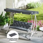 Coussin de banc matelas assise dossier pour banc de jardin coussin balancelle canap� 3 places grand confort ...