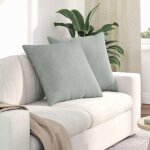 Coussins de canap� - vidaxl - 60 x 60 cm - gris clair - velours c�tel� - lot de 2