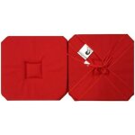 Coussin de chaise - 4 rabats - uni rouge - pomme damour