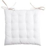 Coussin de chaise - bicolore - cru et lin - 40 x 40 cm - 100% coton - intrieur