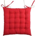 Coussin de chaise - bicolore - rouge et lin - 40x40 cm - 100% coton - intrieur