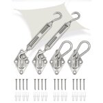 Fixation toile ombrage carr�e - kit voile solaire - attache protection soleil