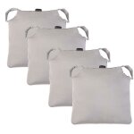 Coussin de chaise - galette de chaise - 40x40 cm - tissu en coton canard - sangles de fixation - beige ... Coussin de chaise - galette de chaise - 40x40 cm - tissu en coton canard - sangles de fixation - beige ...