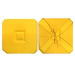 Coussin de chaise avec 4 rabats uni jaune 40 cm x 40 cm