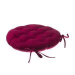 Coussin de chaise - lina - rouge - rond - 38 x 38 cm - 100% coton