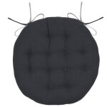 Coussin de chaise ronde réversible anthracite et gris Coussin de chaise ronde réversible anthracite et gris