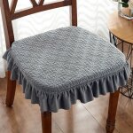 Coussin de chaise avec volants 45x45 cm housse amovible pour chaise en bois d�coration salle � manger ...
