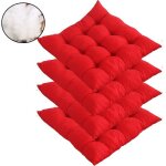 Coussins de chaises4pcs carr�s 40x40 coussins de si�ge d�coration maison coussin mat matelass�erouge