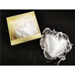 Coussin coeur pour alliances - blanc