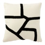 Coussin dco ligne 43x43cm blanc & noir