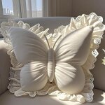 Coussin decoratif - coussin canape - en forme de papillon - mode - 40x45cm - beige multicolore coussin ...