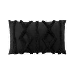 Coussin dehoussable 30 x 50 cm polycoton tufte safira noir