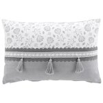 Coussin déhoussable rectangle flavie gris 40x60 cm Coussin déhoussable rectangle flavie gris 40x60 cm