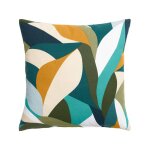 Coussin d�houssable 50 x 50 cm swan polycoton vert motif v�g�tal - douceur dint�rieur