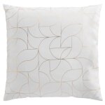 Coussin d�houssable 60x60 cm louxor blanc / or ? polyester imprim� m�tallis� motif g�om�trique