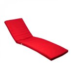 Coussin dhoussable pour bain de soleil, transat - 183 x 60 cm - rouge - linxor