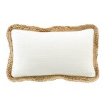 Coussin dhousssable passepoil 30 x 50 cm polycoton + jute akina naturel