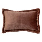 Coussin flanelle cuddly marron 38x58cm - atmosphera cr�ateur dint�rieur