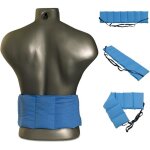 Coussin aux graines - marque - 7 compartiments - 65x15 cm - bleu clair - naturel