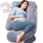 Coussin de grossesse byondself� 65x90x175cm id�al pour dormir et allaiter avec housse en velours amovible ...