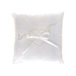 Coussin de mariage just married métallisé - blanc - 18cm - romantique Coussin de mariage just married métallisé - blanc - 18cm - romantique