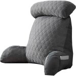 Coussin de lecture ergonomique - dok - 75x58 cm - gris - accoudoir - support lombaire - cou amovible ...