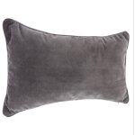Coussin lilou effet velours 30 x 50 cm atmosphera - gris fonce
