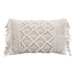 Coussin macram 30x50 cm - ivoire - atmosphera createur dinterieur