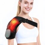 Coussin massant chauffant pour epaule sans fil avec 3 niveaux de chaleur et vibration ecran tactile batterie ...