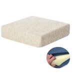 Coussin coussin en mousse de haute densit en lin coussin de chaise  dossier (beige)