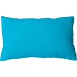 Coussin non dhoussable en coton uni - turquoise - 30 x 60 cm