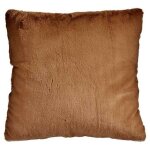 Coussin - non précisé - marron - cuir synthétique - 60 x 60 cm - texture douce Coussin - non précisé - marron - cuir synthétique - 60 x 60 cm - texture douce