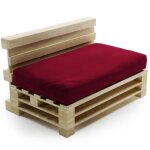 Coussin palette d�houssable imperm�able - assise 120x80 cm bananair rouge