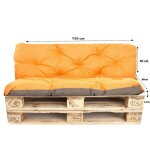 Coussins pour palette extrieur - intrieur - setgarden - orange - rectangulaire - industriel - 120x80x40 ...