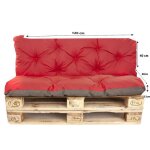 Coussins pour palette extrieur - intrieur - setgarden - rouge - rectangulaire - 120 x 80 x 40 cm