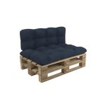 Coussins palettes matelass - bleu fonc - set 2 pices - pokar