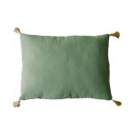 Coussin avec pompons en jute - argile - 50 x 70 cm