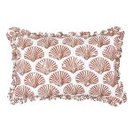 Coussin rectangulaire coton motif coquillage terracotta 38x58 cm