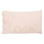 Coussin rectangulaire lili en gaze de coton 50x30cm rose - atmosphera createur dinterieur