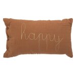 Coussin rectangulaire lili en gaze de coton 50x30cm marron - atmosphera createur dinterieur