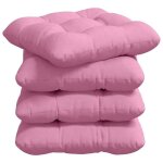 Coussins de si�ge - vidaxl - lot de 4 - 40x40x12 cm - rose - housses amovibles - rembourrage polyester ...