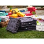 Coussin de sol lot de 2 - 60 x 60 cm gris carbone