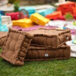 Coussin de sol lot de 2 - 60 x 60 cm rouille